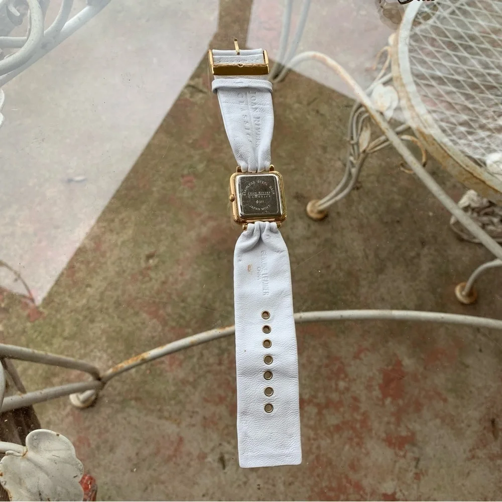 Joan Rivers Classics Womens Wristwatch White Leather Band
